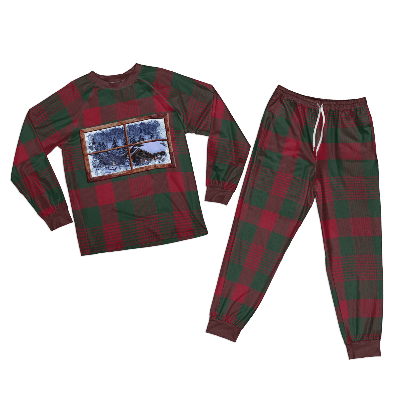 Winter Type-B All-over Print Kid Pajamas Long Sleeve Raglan