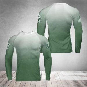 Green Wave White Collar All-over Print Long Sleeve Rash Guard