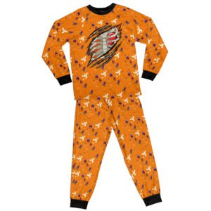 Skeleton Orange All-over Print Kid Raglan Pajamas Set
