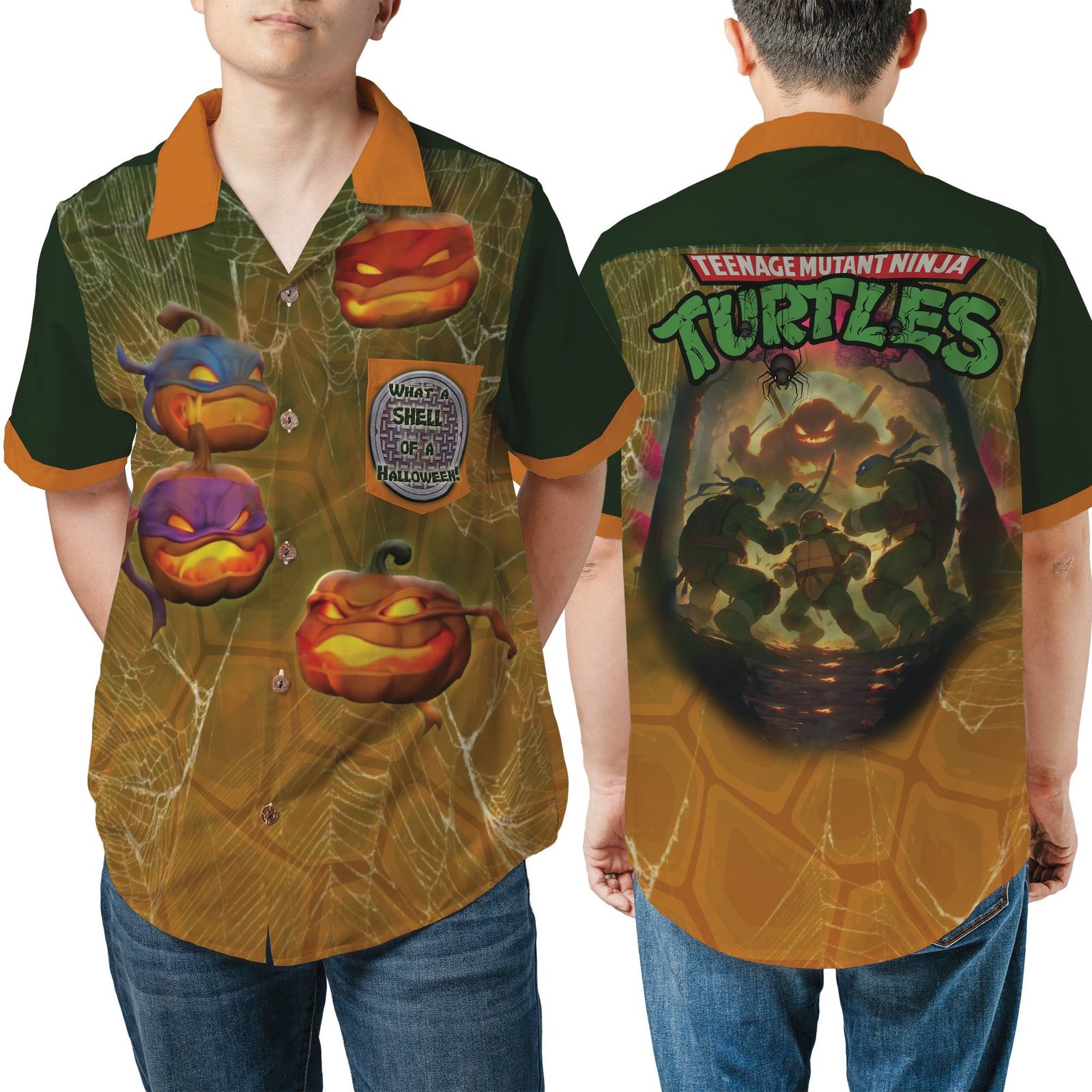 TMNT Halloween – All-over Print Pocket Regular Fit Hawaiian Shirt