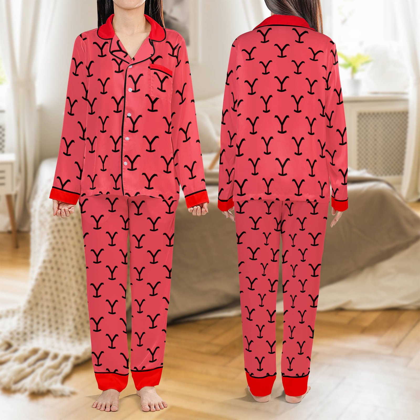 Yellowstone Satin Pajamas Set