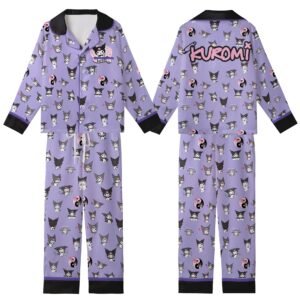Kuromi All-over Print Kid Satin Pajamas Set (No Pocket)