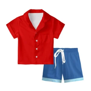 Luffy Kid Satin Short-Sleeve Pajamas Set