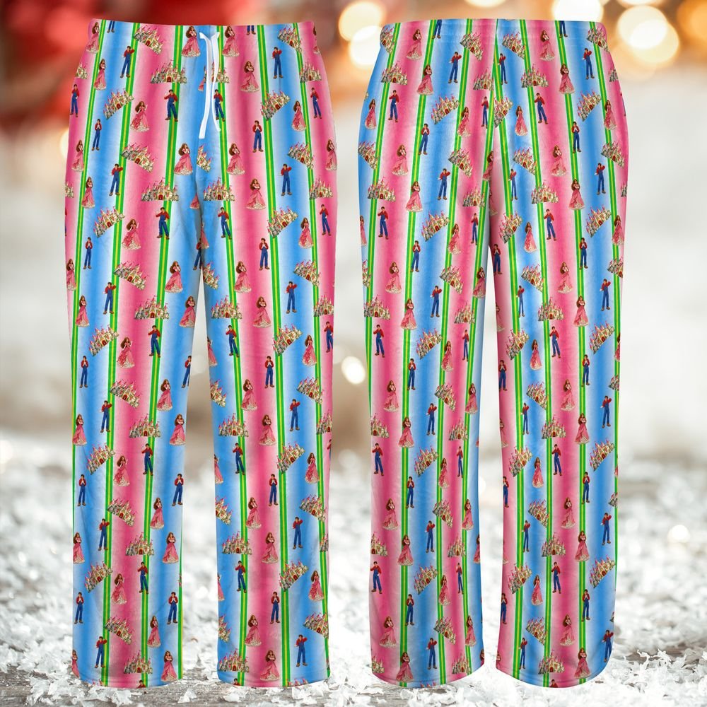 Uptown Girl & Downtown Guy All-Over Print Fleece Pajama Pants
